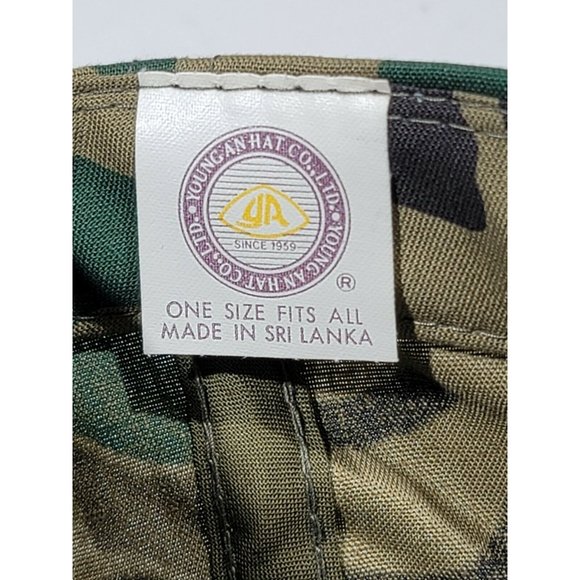 Vtg Young'an Eagle USA AirFreight Embroidered Green Camo Snapback Trucker Hat - Picture 10 of 10